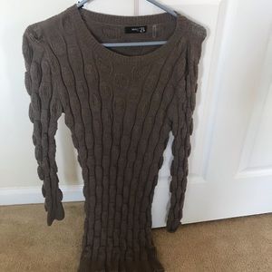 Brown sweater dress